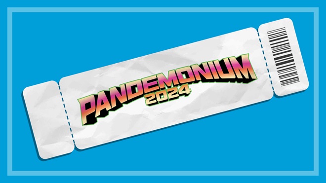 pandemonium 2024 logo on a ticket
